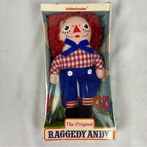 Vintage Knickerbocker Raggedy Andy 6" Plush Stuffed Doll Toy New in Sealed Box